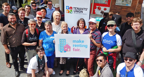 Redfern tenants showing support for the Make Renting Fair campaign
