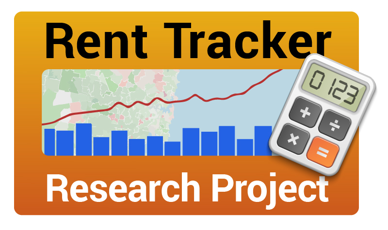 rent tracker research project graphic with graph and calculator