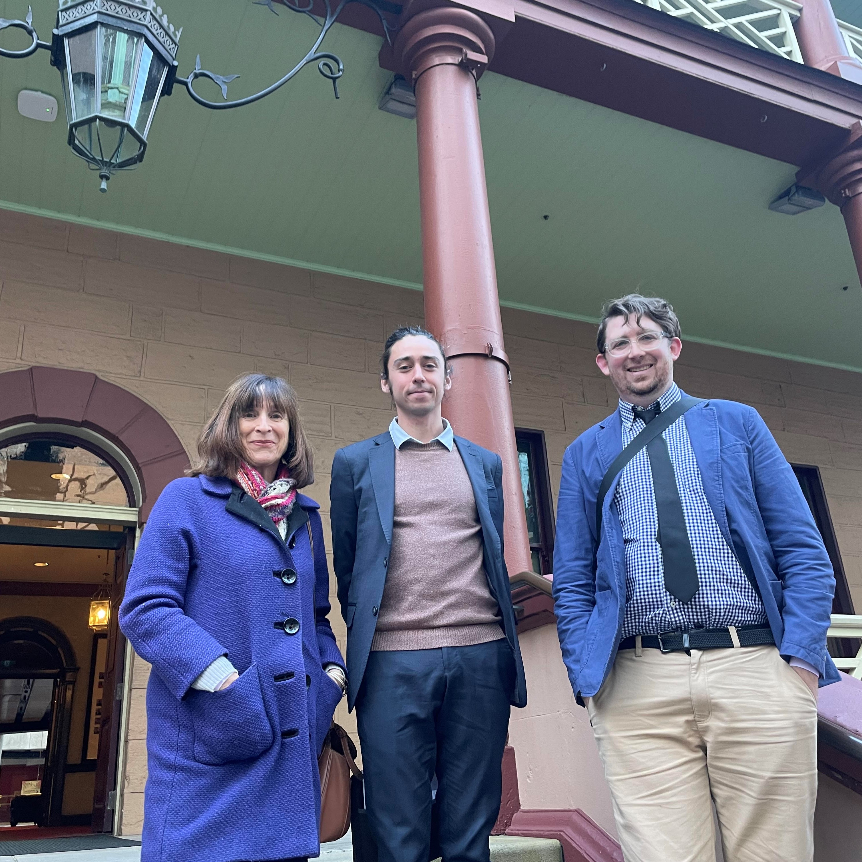 Sarina Wynn (Seniors Rights Service), Thomas Chailloux (PIAC), Leo Patterson Ross (TUNSW) at NSW Parliament House