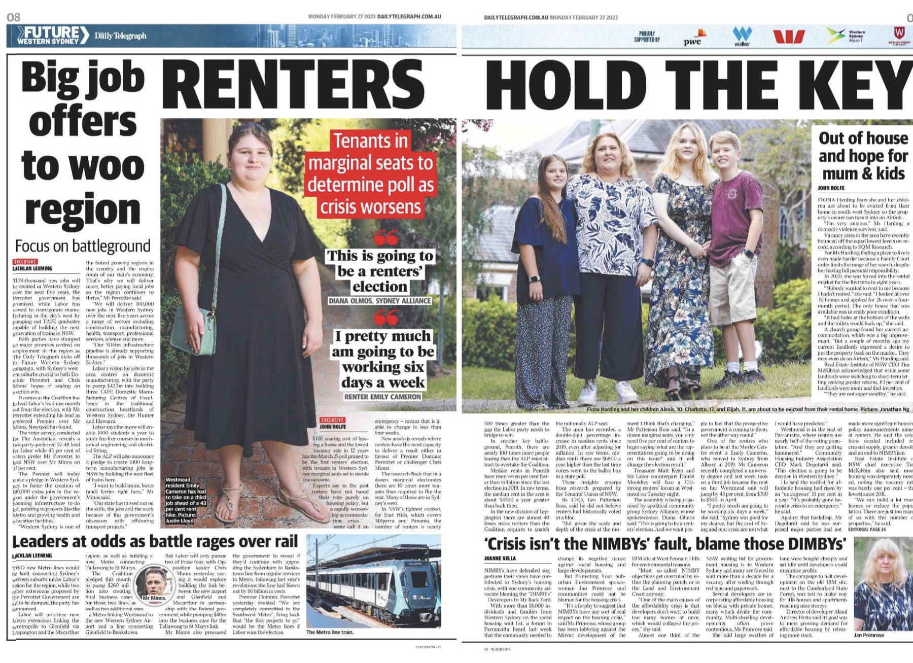 Daily Tele headline: Renters hold the key