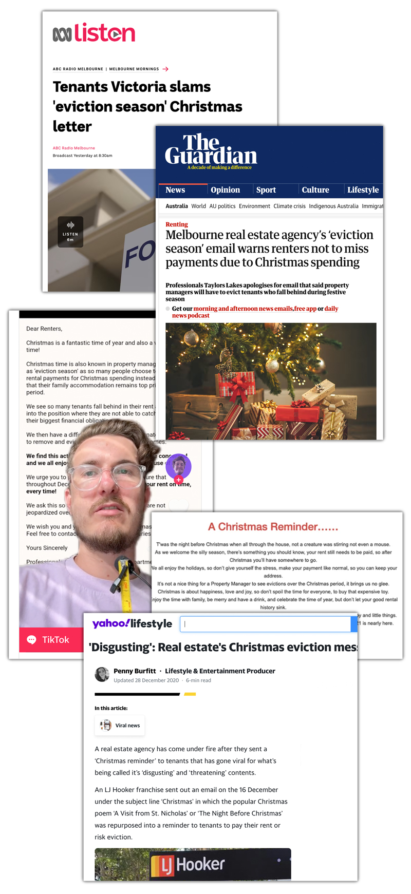 a montage of articles about real estate agent christmas messages