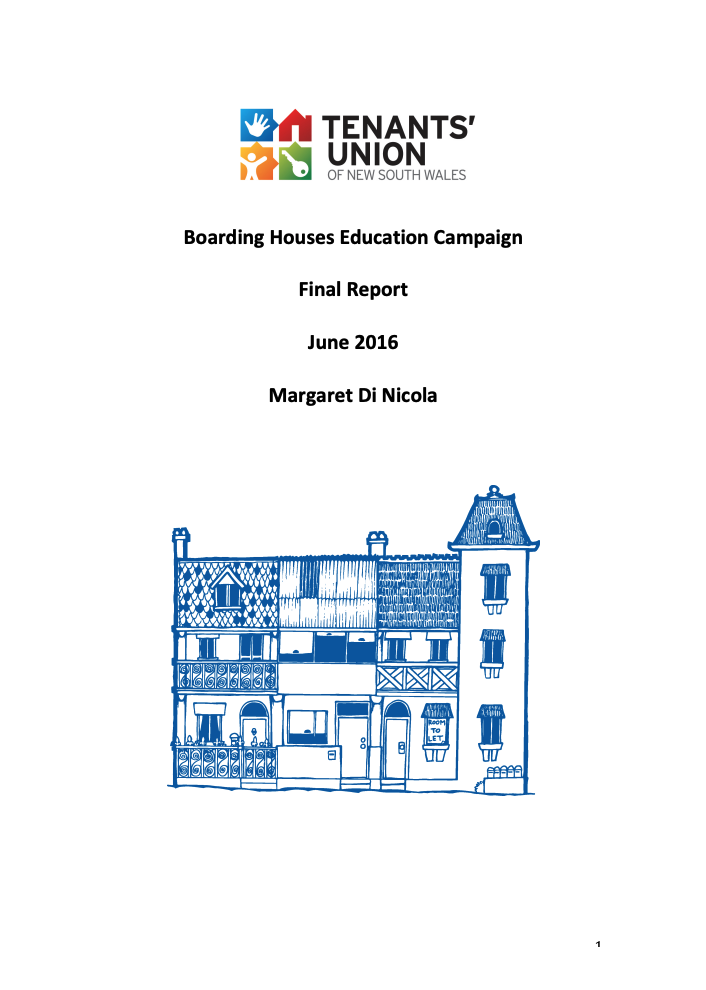Front page of report