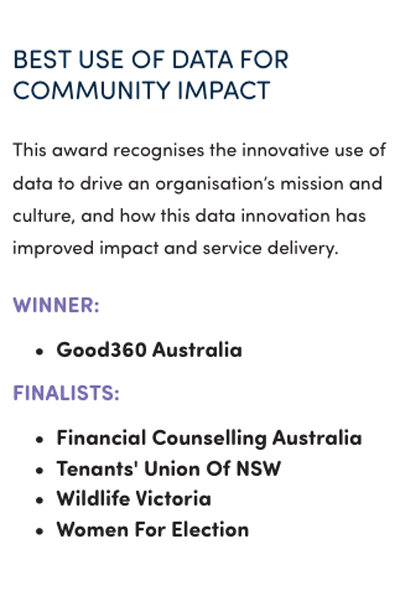 blurb about award