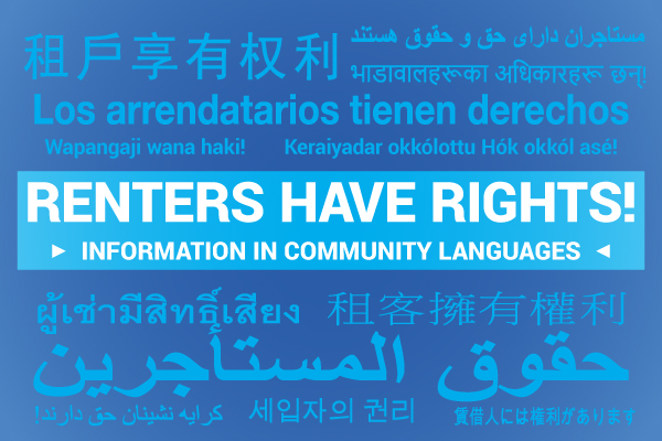 Renters have rights – info in community languages